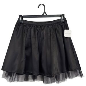 Altar’d State Black Satin Tulle Whimsigoth Skirt L Fairy Grunge Witchy Holiday